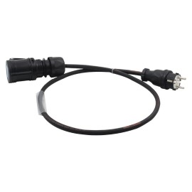 LEDJ Schuko Plug to PCE 16A Black Socket 1m Cable