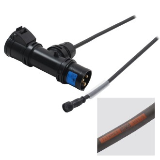 LEDJ PCE 16A Black T-Connector to LEDJ IP Socket 1m Cable