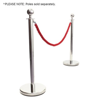 eLumen8 Chrome Barrier Rope, Red Twisted