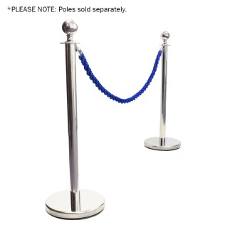 eLumen8 Chrome Barrier Rope, Blue Twisted