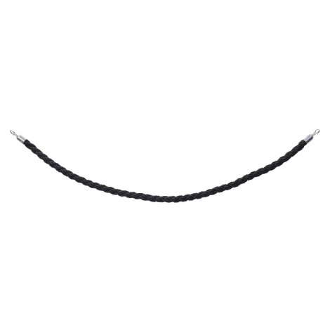 eLumen8 Chrome Barrier Rope, Black Twisted