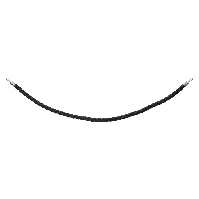eLumen8 Chrome Barrier Rope, Black Twisted