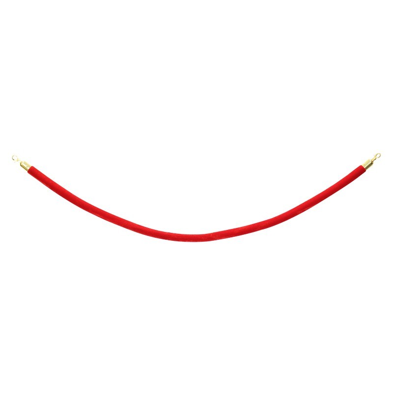 eLumen8 Gold Barrier Rope, Red Velvet