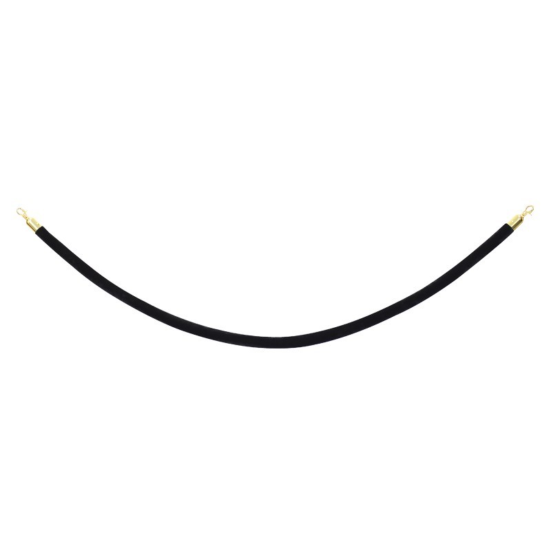 eLumen8 Gold Barrier Rope, Black Velvet