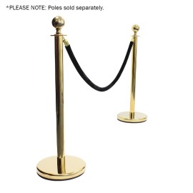 eLumen8 Gold Barrier Rope, Black Velvet