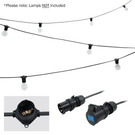 PCE 100m ES Festoon, 1m Spacing with 16A Plug and Socket