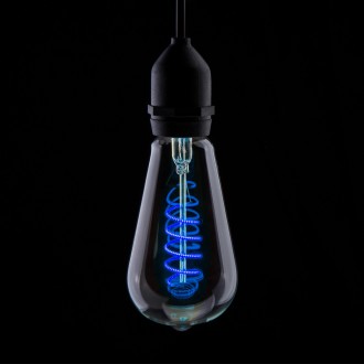 Prolite 4W LED ST64 Spiral Funky Filament Lamp ES, Blue