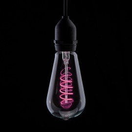 Prolite 4W LED ST64 Spiral Funky Filament Lamp ES, Pink