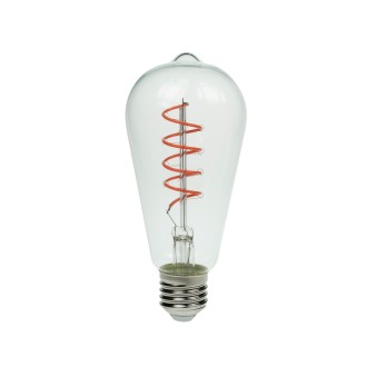 Prolite 4W LED ST64 Spiral Funky Filament Lamp ES, Pink
