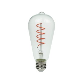 Prolite 4W LED ST64 Spiral Funky Filament Lamp ES, Pink
