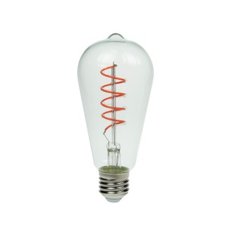 Prolite 4W LED ST64 Spiral Funky Filament Lamp ES, Red