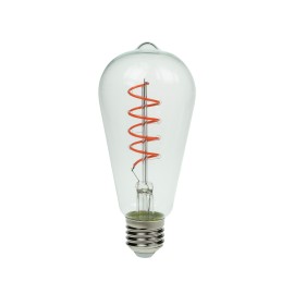 Prolite 4W LED ST64 Spiral Funky Filament Lamp ES, Red