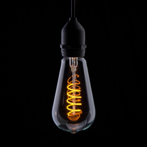 Prolite 4W LED ST64 Spiral Funky Filament Lamp ES, Yellow