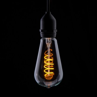 Prolite 4W LED ST64 Spiral Funky Filament Lamp ES, Yellow