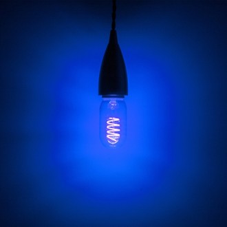 Prolite 4W LED T45 Funky Spiral Filament Lamp ES, Blue