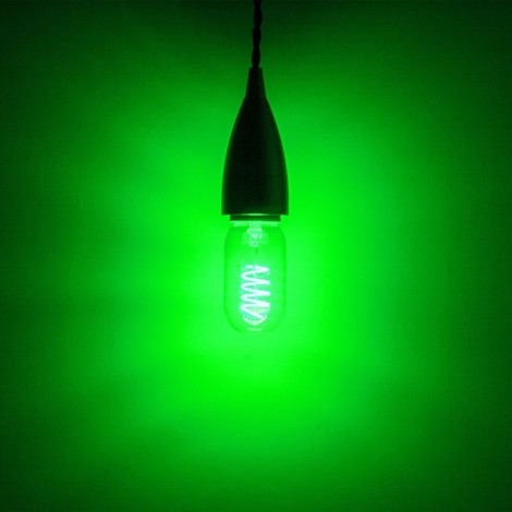 Prolite 4W LED T45 Funky Spiral Filament Lamp ES, Green