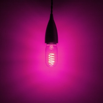 Prolite 4W LED T45 Funky Spiral Filament Lamp ES, Magenta