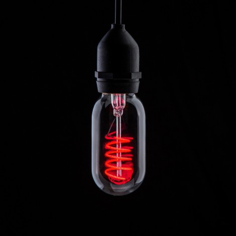 Prolite 4W LED T45 Funky Spiral Filament Lamp ES, Red
