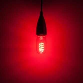 Prolite 4W LED T45 Funky Spiral Filament Lamp ES, Red