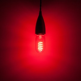 Prolite 4W LED T45 Funky Spiral Filament Lamp ES, Red