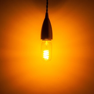 Prolite 4W LED T45 Funky Spiral Filament Lamp ES, Yellow