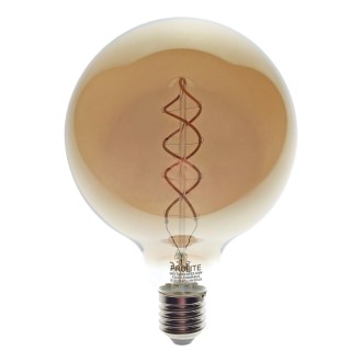 Prolite 4W Dimmable LED G125 Globe Smoked Spiral Filament Lamp 2200K ES