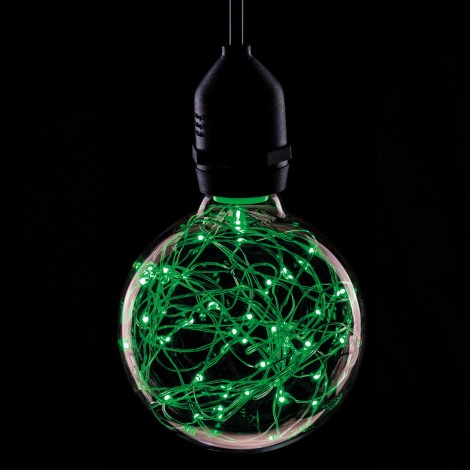 Prolite 1.7W LED G95 BC Poly Star Polycarbonate Lamp, Green