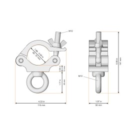 Global Truss Coupler with Eye Nut TUV (5033-B) Black
