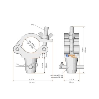 Global Truss F31/F32/F33/F34 Half Coupler to Half Conical Standard