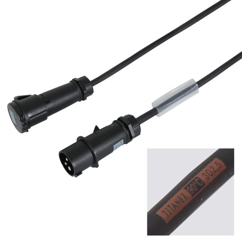 2m 2.5mm 16A Male - 16A Female Cable, Mennekes