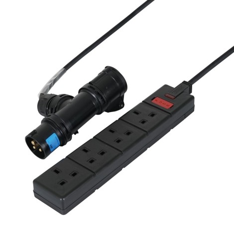 2m 16A T Connect to 4 Way 13A Socket Cable