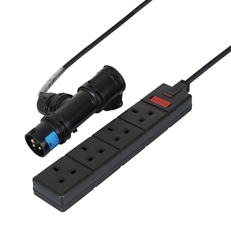 5m 16A T Connect to 4 Way 13A Socket Cable