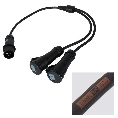 Moulded Y Split - 2.5mm 16A Mennekes Connectors