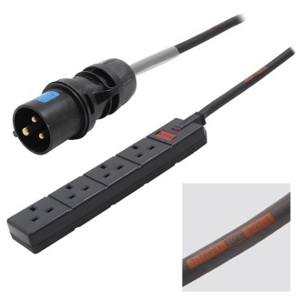 2m 16A Plug to 4 Gang 13A Socket Cable
