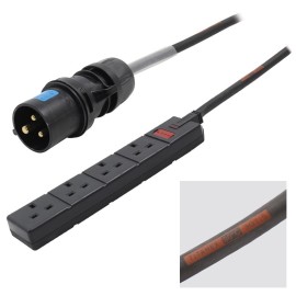 2m 16A Plug to 4 Gang 13A Socket Cable