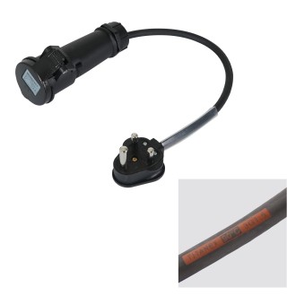 0.5m 1.5mm 15A Male - 16A Mennekes Female Adaptor Cable