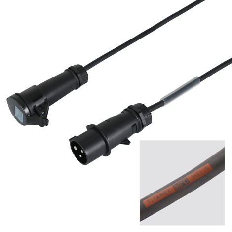 10m 1.5mm 16A Male - 16A Female Cable, Mennekes
