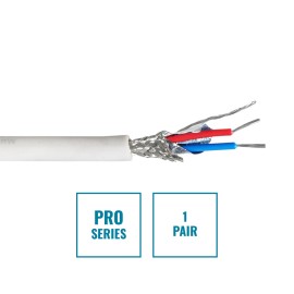 PRO Screened 1 Pair DMX Cable DMX1PRW, 100m Drum White