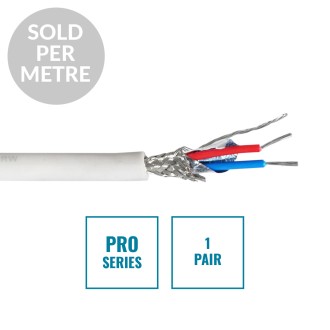 PRO Screened 1 Pair DMX Cable DMX1PRW, Cut Length White