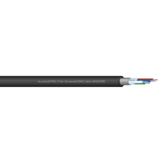 PRO Screened 2 Pair DMX Cable DMX2PRB, 100m Drum Black