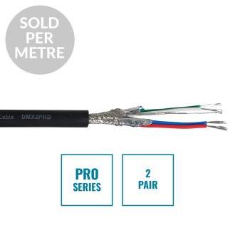 PRO Screened 2 Pair DMX Cable DMX2PRB, Cut Length Black