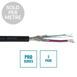 PRO Screened 2 Pair DMX Cable DMX2PRB, Cut Length Black