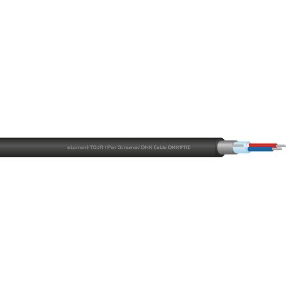 TOUR Screened 1 Pair DMX Cable DMX1PRB, Cut Length Black