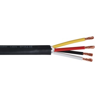 TOUR 4 Core 4 x 2.5mm2 Speaker Cable SP4X2.5B, 100m Drum Black