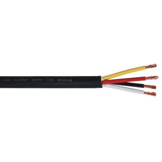 TOUR 4 Core 4 x 4.0mm2 Speaker Cable SP4X4.0B, 100m Drum Black