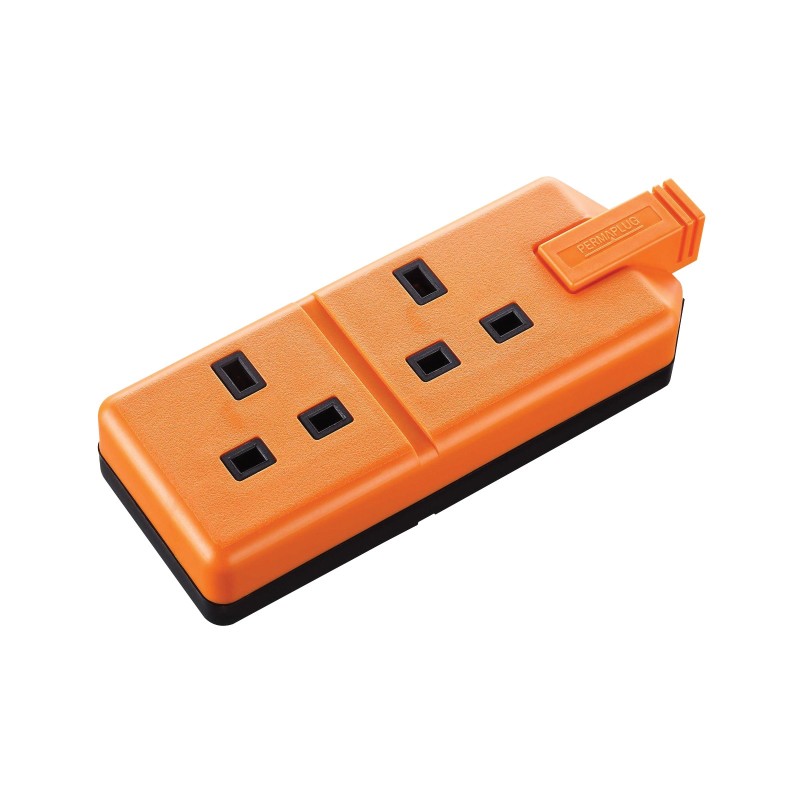 2 Gang 13A HD Mains Socket, Orange (ELS132O)