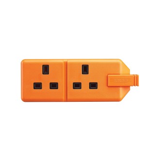 2 Gang 13A HD Mains Socket, Orange (ELS132O)