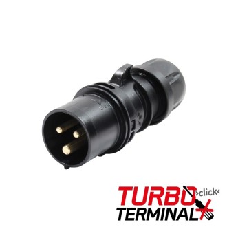16A 230V 2P+E Black Plug (013-6TTx)