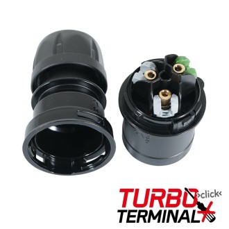 16A 230V 2P+E Black Plug (013-6TTx)