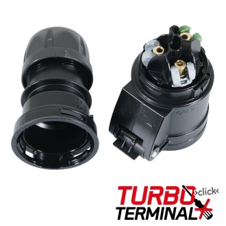 16A 230V 2P+E Black Socket (213-6TTx)